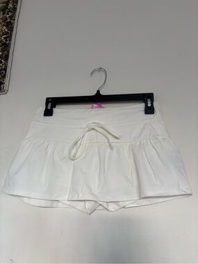 White Edikted Cream mini fall skort NWT